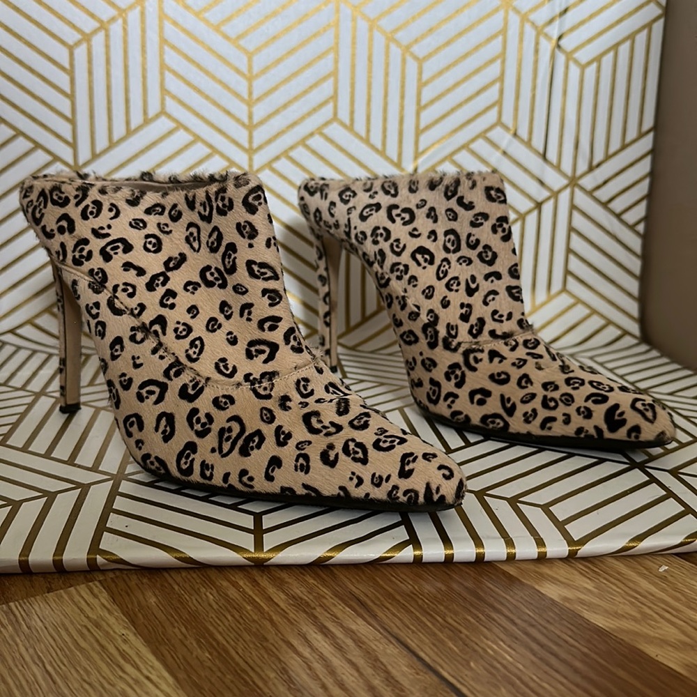 Altuzarra Davidson Leopard Print Mule Size 38/7 - image 1